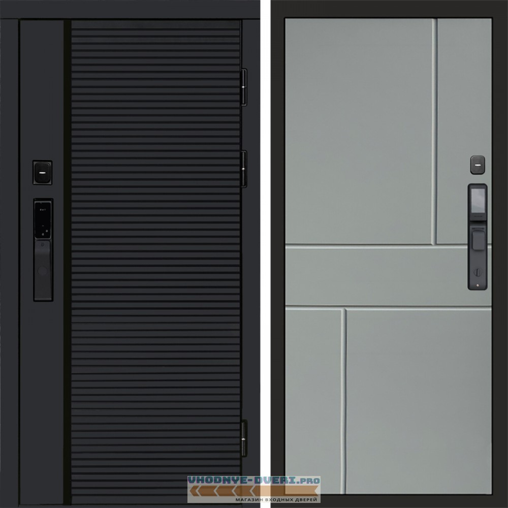 Дверь Termo Door  Smart (Смарт) Black Line Горизонт Grey софт